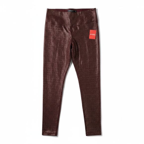 Spanx 7/8 Metallic Dot Print Leggings – XL - 2 Pairs - Black & Wine/Gold - Picture 6 of 9